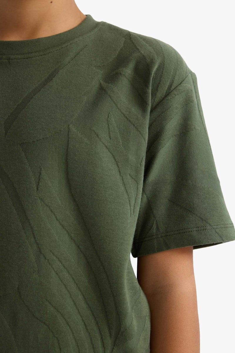 DeFacto Green Boy Boy Regular Fit Crew Neck Short Sleeve T-Shirt Casual - Image 4